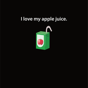 Shirt: I love my apple juice.