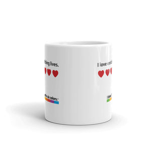 Mug: I love enriching lives. Red Heart