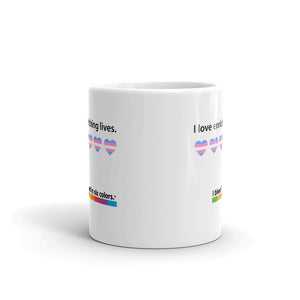 Mug: I love enriching lives. Trans Heart