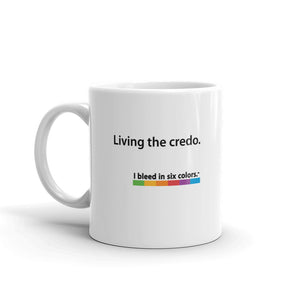 Mug: Living the credo.