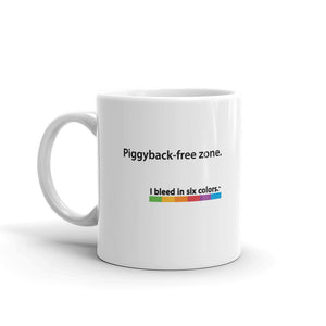 Mug: Piggyback-free zone.