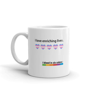 Mug: I love enriching lives. Trans Heart