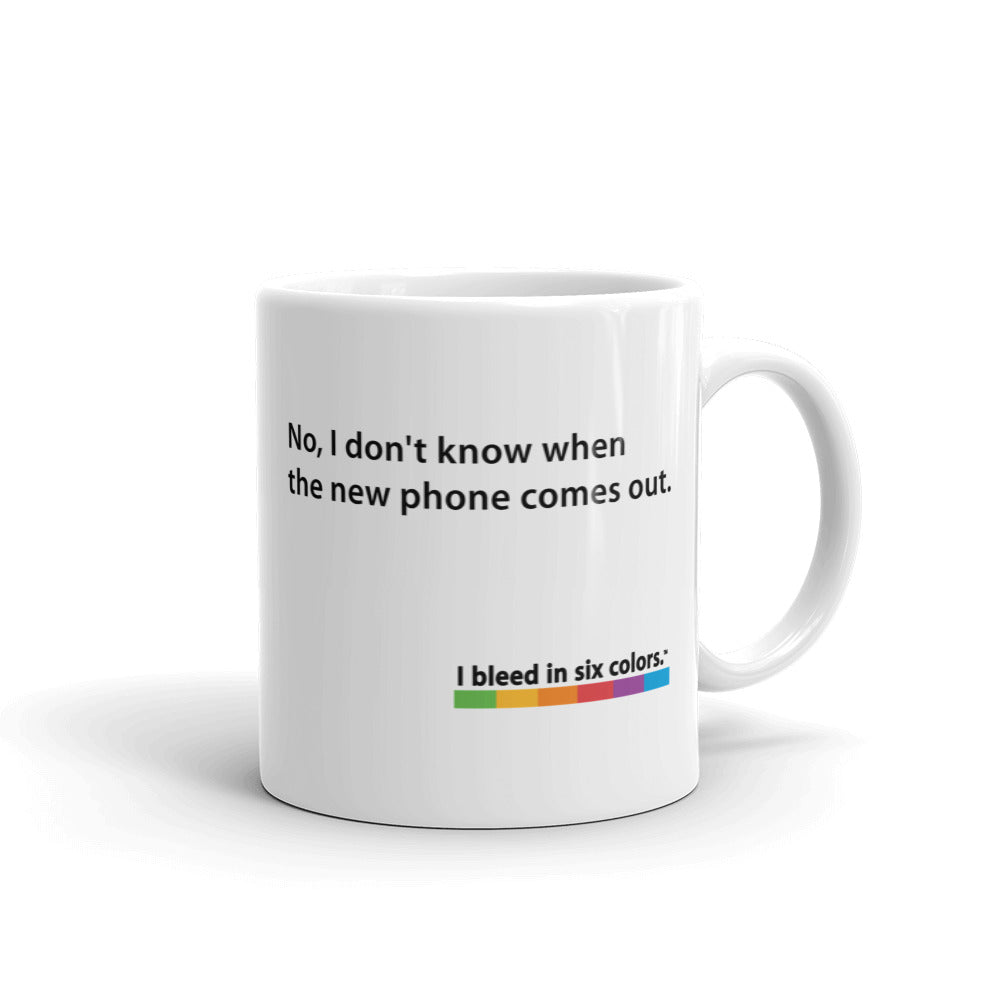 Mug: No, I don't know when the new phone comes out.