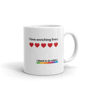 Mug: I love enriching lives. Red Heart